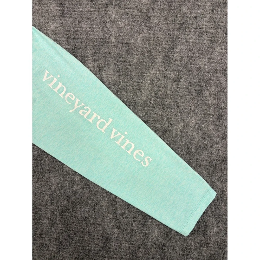 Vineyard Vines Performance Shirt Mens XL Aqua Blue Heather Long Sleeve Whale Tee
